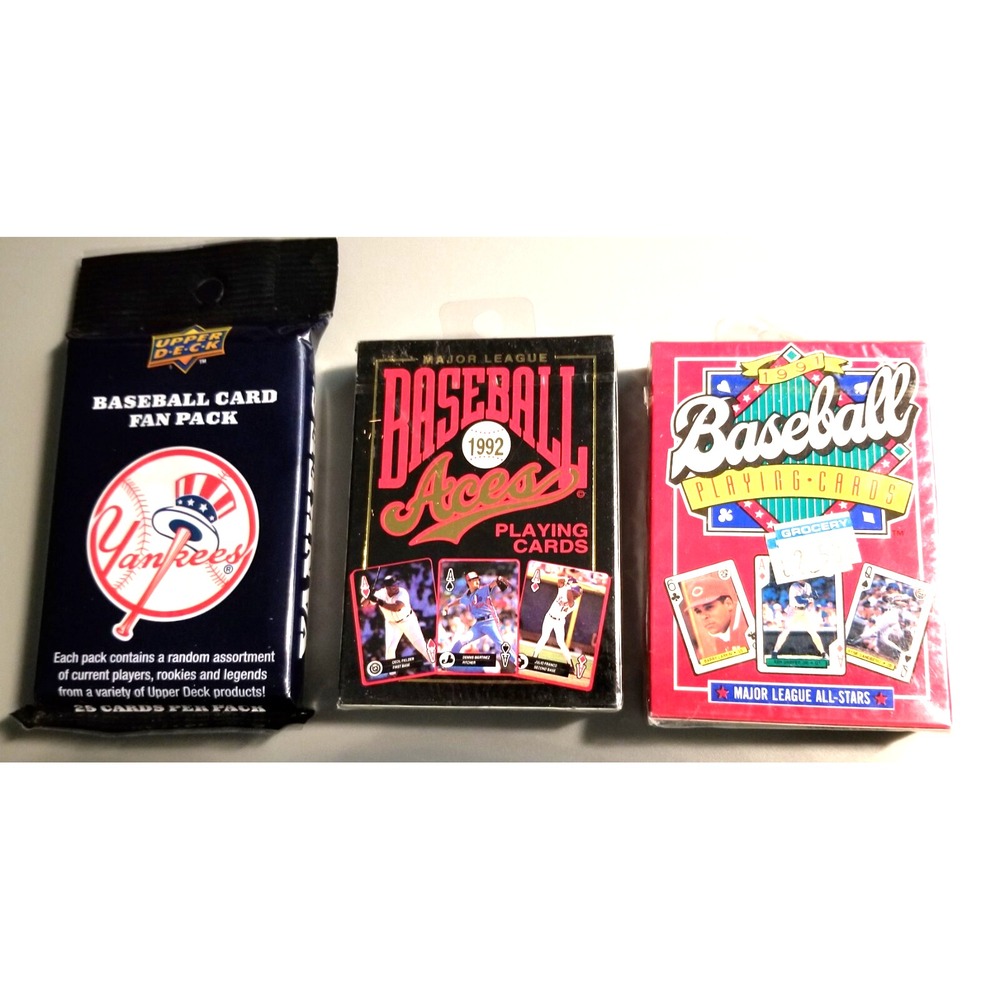 Baseball Playing Cards -1991 & 1992- and 2008 Yankees - All Sealed